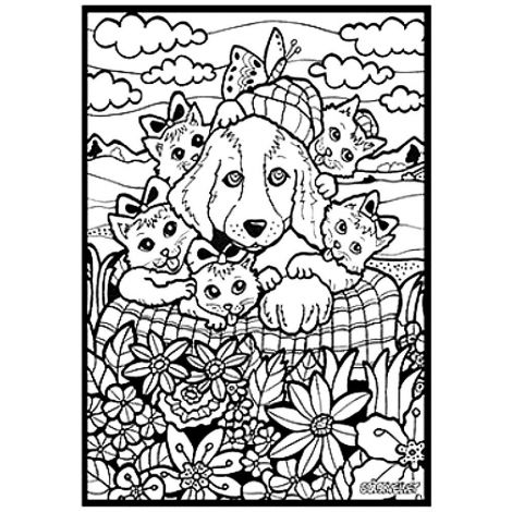 Kolorowanka welwetowa Colorvelvet Pies Kotki, 29,7 x 21 cm